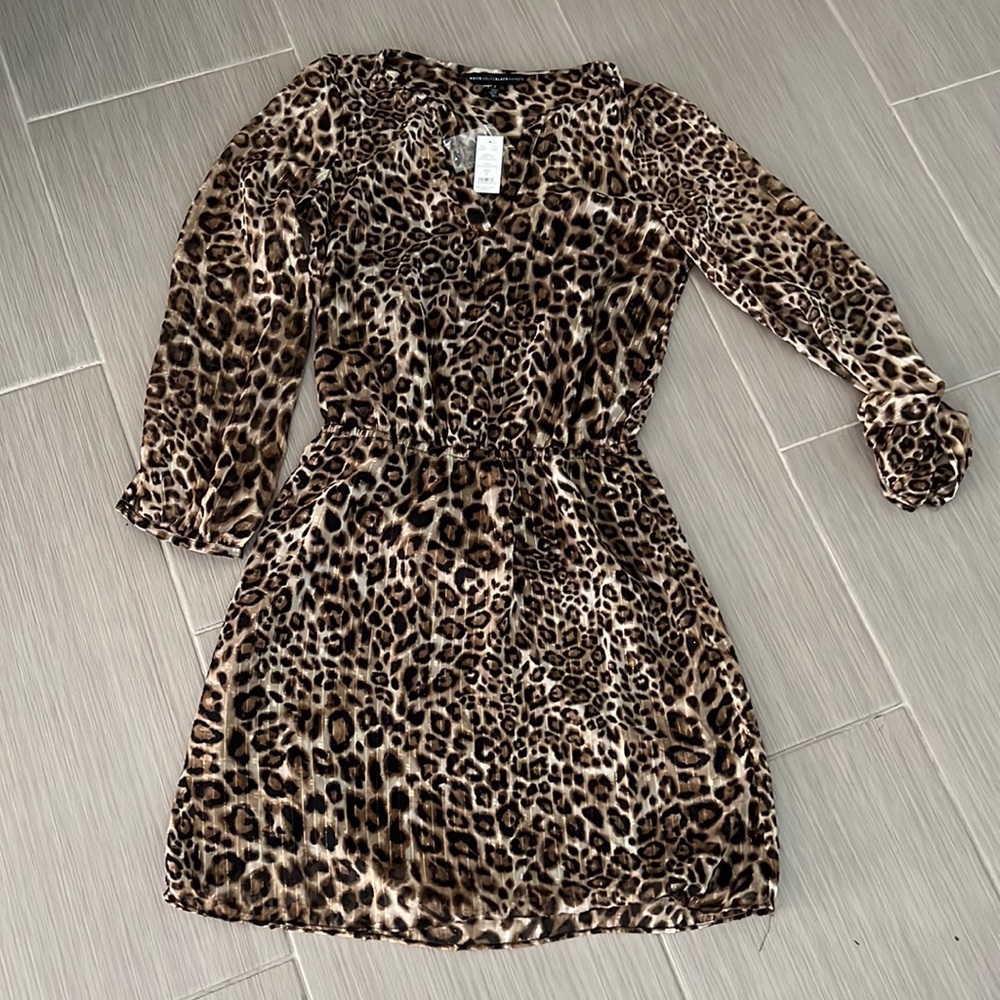 BNWT White House black market leopard print dress